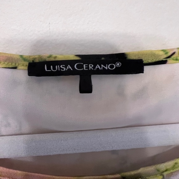 Luisa Cerano Dress Colorful Bright Floral Long Sleeve Shift Size Small Like New - Picture 3 of 4